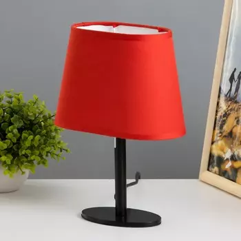 Лампа настольная harry 1х15вт е14 черный/красный 20х10х26,5см risalux