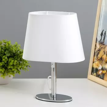 Лампа настольная harry 1х15вт е14 серебро/белый 20х10х26,5см risalux