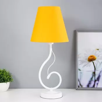 Лампа настольная марсель 1х15вт е14 18х18х42см белый/апельсин risalux