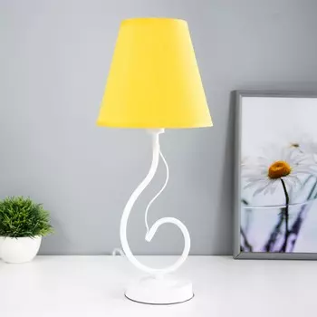 Лампа настольная марсель 1х15вт е14 18х18х42см белый/лимон risalux