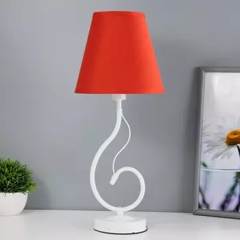 Лампа настольная марсель 1х15вт е14 18х18х42см белый/красный risalux