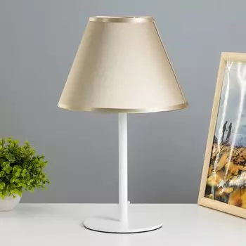 Лампа настольная oliver 1х15вт е27 белый/шампань 25х25х40см risalux