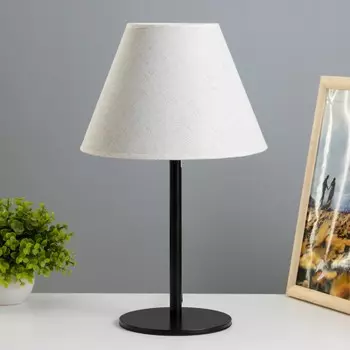 Лампа настольная oliver 1х15вт е27 черный/белый 25х25х40см risalux