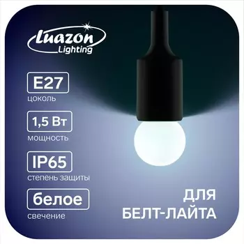 Лампа светодиодная luazon lighting, g45, е27, 1.5 вт, для белт-лайта, набор 20 штук, свечение белое