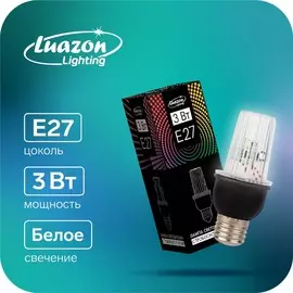 Лампа светодиодная строб, прозрачная, е27, 4led, 3 вт, 220 в, 6500к, белое свечение