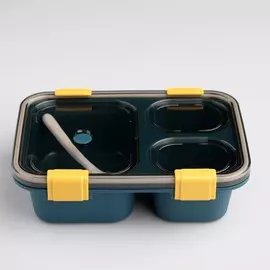 Ланч-бокс в школу take it easy, с ложкой, 850 мл, 20.5156.5 см, пластик, синий