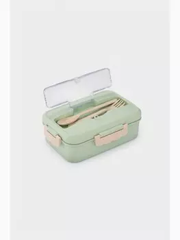 Ланч бокс в школу take it easy, с приборами, пшеничная солома, 1.1 л, 21.57.615 см, бежевый