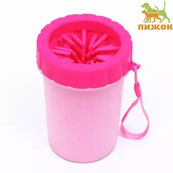 Лапомойка для средних собак с силиконовыми ворсинками 101015 см, розовая