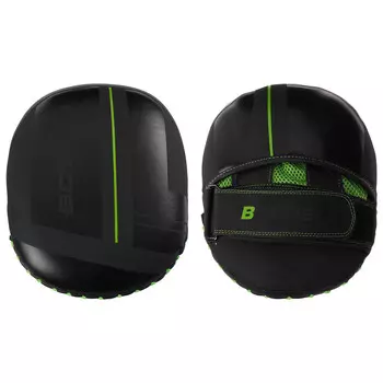 Лапы боксерские boybo b-series, цвет черный/зеленый