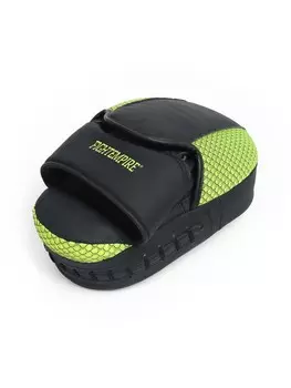 Лапы боксерские изогнутые fight empire, classic, пу, черные, желтые, пара