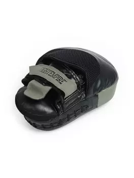 Лапы боксерские изогнутые fight empire, gel-tech, пу, пара, черный, зеленый