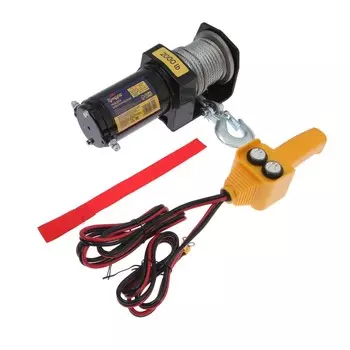 Лебедка электрическая тундра, 12v, 2000 lb (0.9 т), 1 л.с., до 3.2 м/мин, 4.8 мм 12 м
