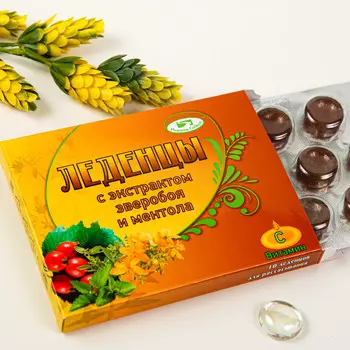 Леденцы с экстрактом зверобоя и ментола