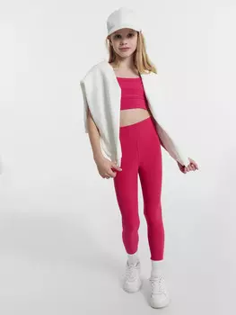 Легинсы для девочек для занятий спортом розовые