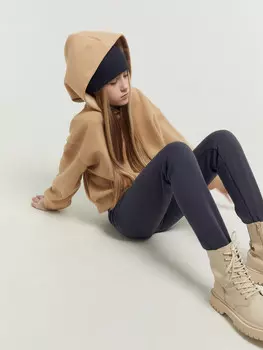 Легинсы для девочек меховые в сером цвете