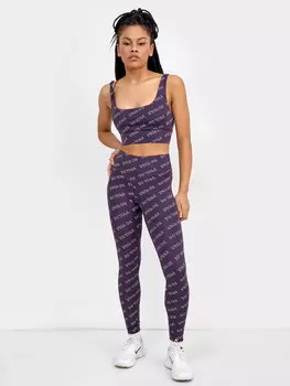 Легинсы с высокой линией талии в фиолетовом цвете