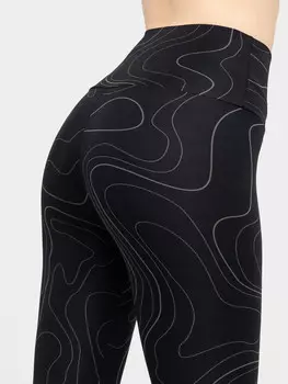 Легинсы женские черные с оригинальным принтом