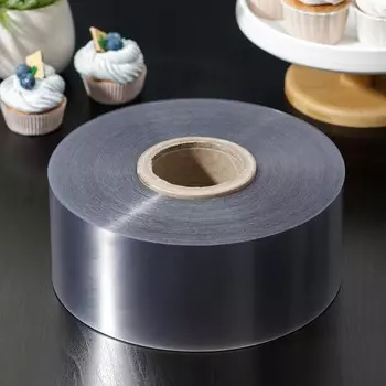 Лента ацетатная для обтяжки тортов доляна, 200 мкр, 100 мм200 м, прозрачная