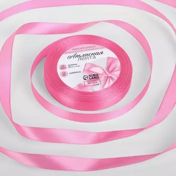 Лента атласная, 12 мм 23 ± 1 м, цвет нежно-розовый №147