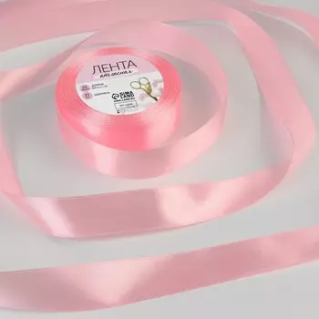 Лента атласная, 25 мм 23 ± 1 м, цвет розовый №04
