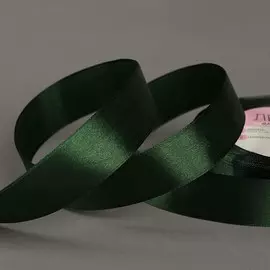 Лента атласная, 25 мм × 23 ± 1 м, цвет тёмно-зелёный №49