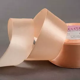 Лента атласная, 40 мм, 23±1 м, нежно-персиковая