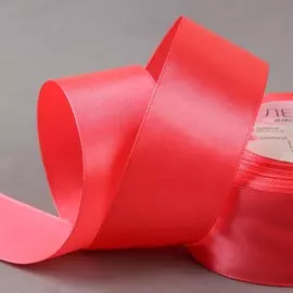 Лента атласная, 40 мм × 23 ± 1 м, цвет коралловый №65