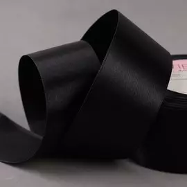 Лента атласная, 40 мм × 23 ± 1 м, цвет чёрный №39