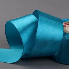 Лента атласная, 40 мм × 23 ± 1 м, цвет морская волна №47