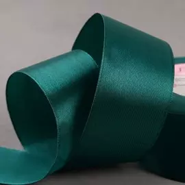 Лента атласная, 40 мм × 23 ± 1 м, цвет изумрудный №140