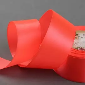 Лента атласная, 40 мм × 23 ± 1 м, цвет неоновый оранжевый №145