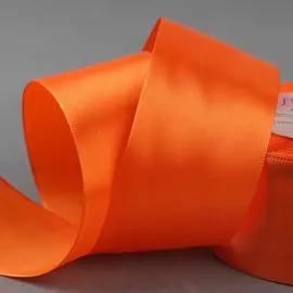 Лента атласная, 50 мм × 23 ± 1 м, цвет ярко-оранжевый №160