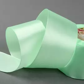 Лента атласная, 50 мм × 23 ± 1 м, цвет нежно-зелёный №80