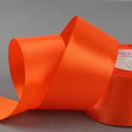 Лента атласная, 50 мм × 23 ± 1 м, цвет мандариновый №23