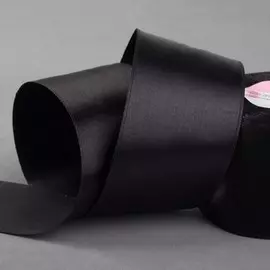 Лента атласная, 50 мм 23 ± 1 м, цвет черный №39