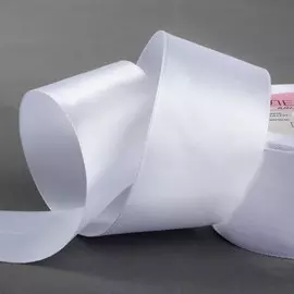 Лента атласная, 50 мм 23 ± 1 м, цвет белый №01