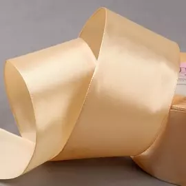 Лента атласная, 50 мм × 23 ± 1 м, цвет шампань №132