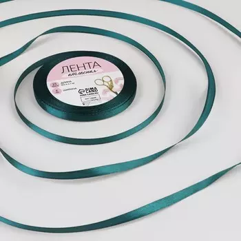 Лента атласная, 6 мм 23 ± 1 м, цвет мурена №62