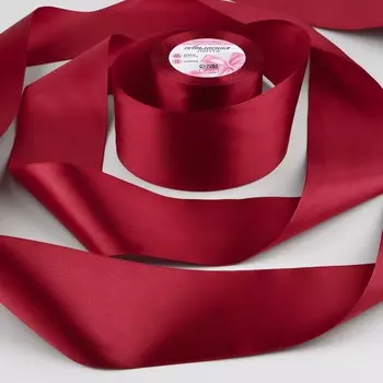 Лента атласная, 75 мм 23 ± 1 м, цвет вишневый №37