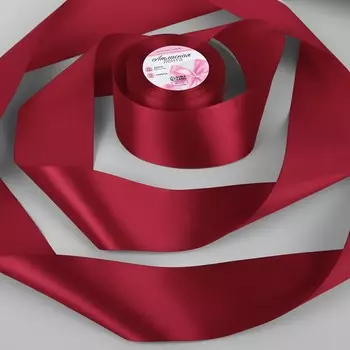 Лента атласная, 75 мм, 23±1 м, красная №33