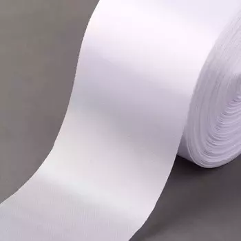 Лента атласная, 80 мм 100 ± 5 м, цвет белый
