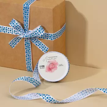 Лента атласная декоративная новогодняя