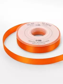 Лента атласная teira, двухсторонняя, 15 мм, 25±1 м, оранжевая №751