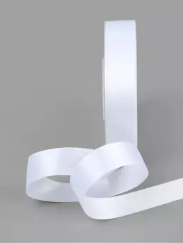 Лента атласная teira, двухсторонняя, 20 мм, 25±1 м, белая №0029