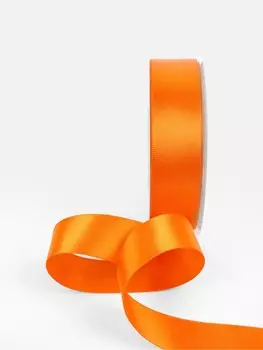 Лента атласная teira, двухсторонняя, 25 мм, 25±1 м, оранжевая №751