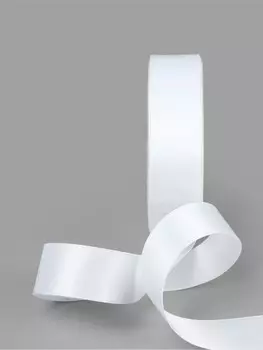 Лента атласная teira, двухсторонняя, 25 мм, 25±1 м, белая №0029