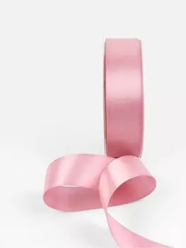 Лента атласная teira, двухсторонняя, 25 мм, 25±1 м, розовая №158