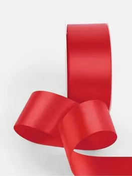 Лента атласная teira, двухсторонняя, 38 мм, 25±1 м, красная №0250