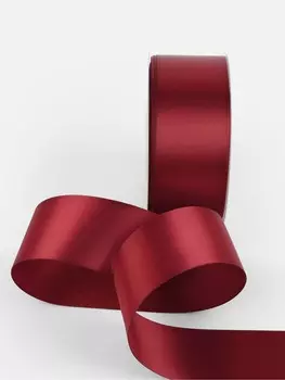 Лента атласная teira, двухсторонняя, 38 мм, 25±1 м, бордовая №0789