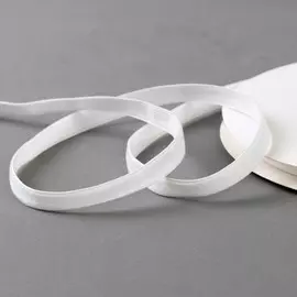 Лента бархатная, 10 мм, 18±1 м, белая №01